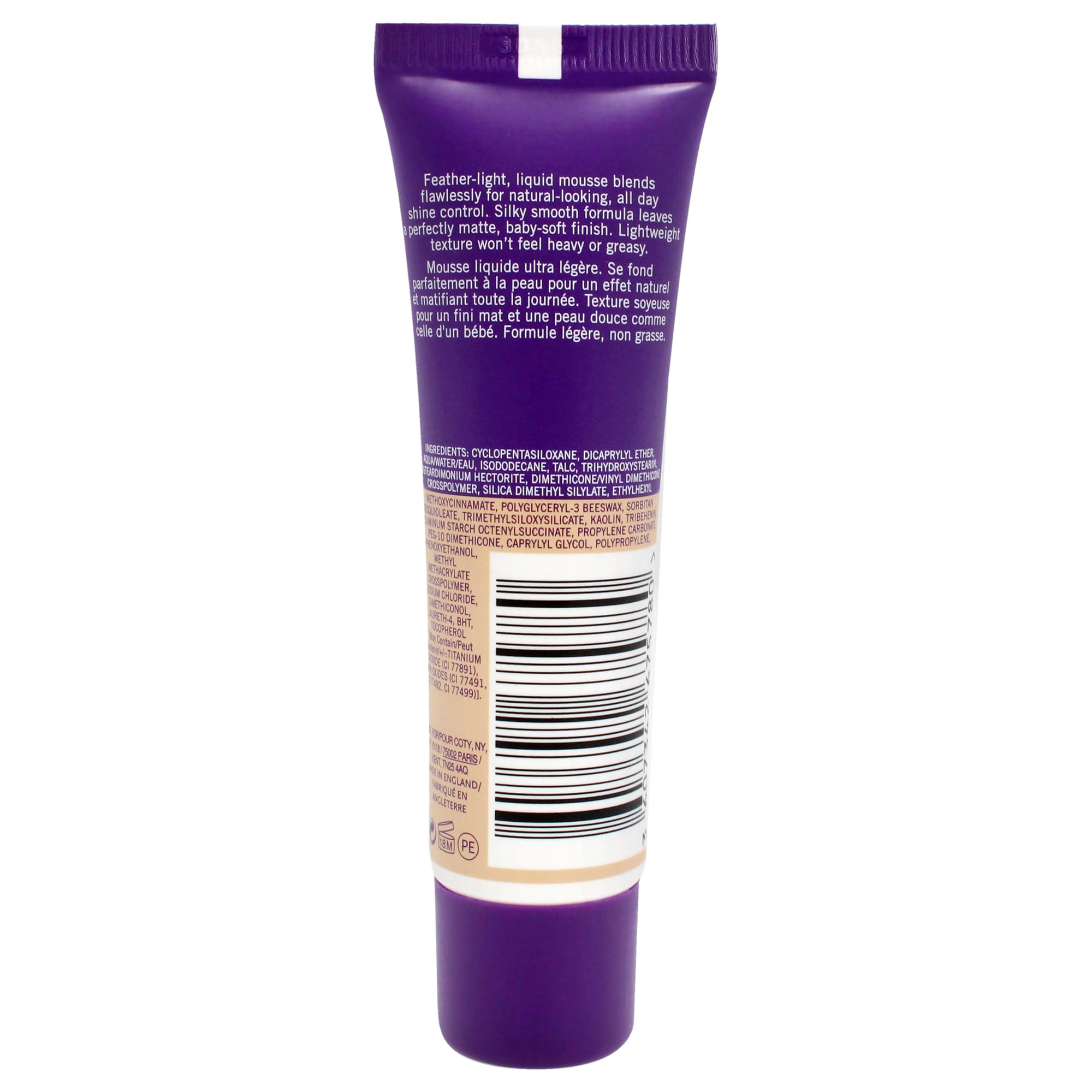 Rimmel Stay Matte Foundation swatch on skin for natural matte finish.