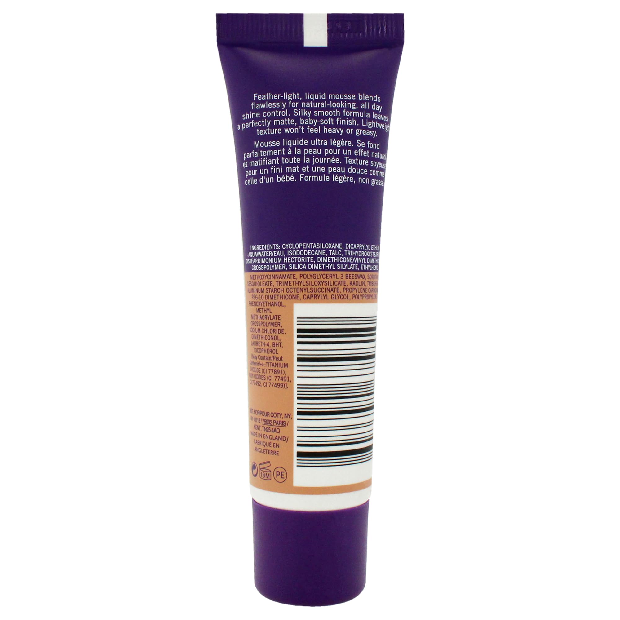 Rimmel Stay Matte mousse texture highlights breathable, weightless coverage for oily skin.