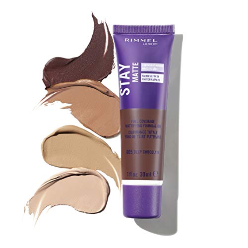 Rimmel Stay Matte Liquid Mousse long-wear label indicates durable matte finish.