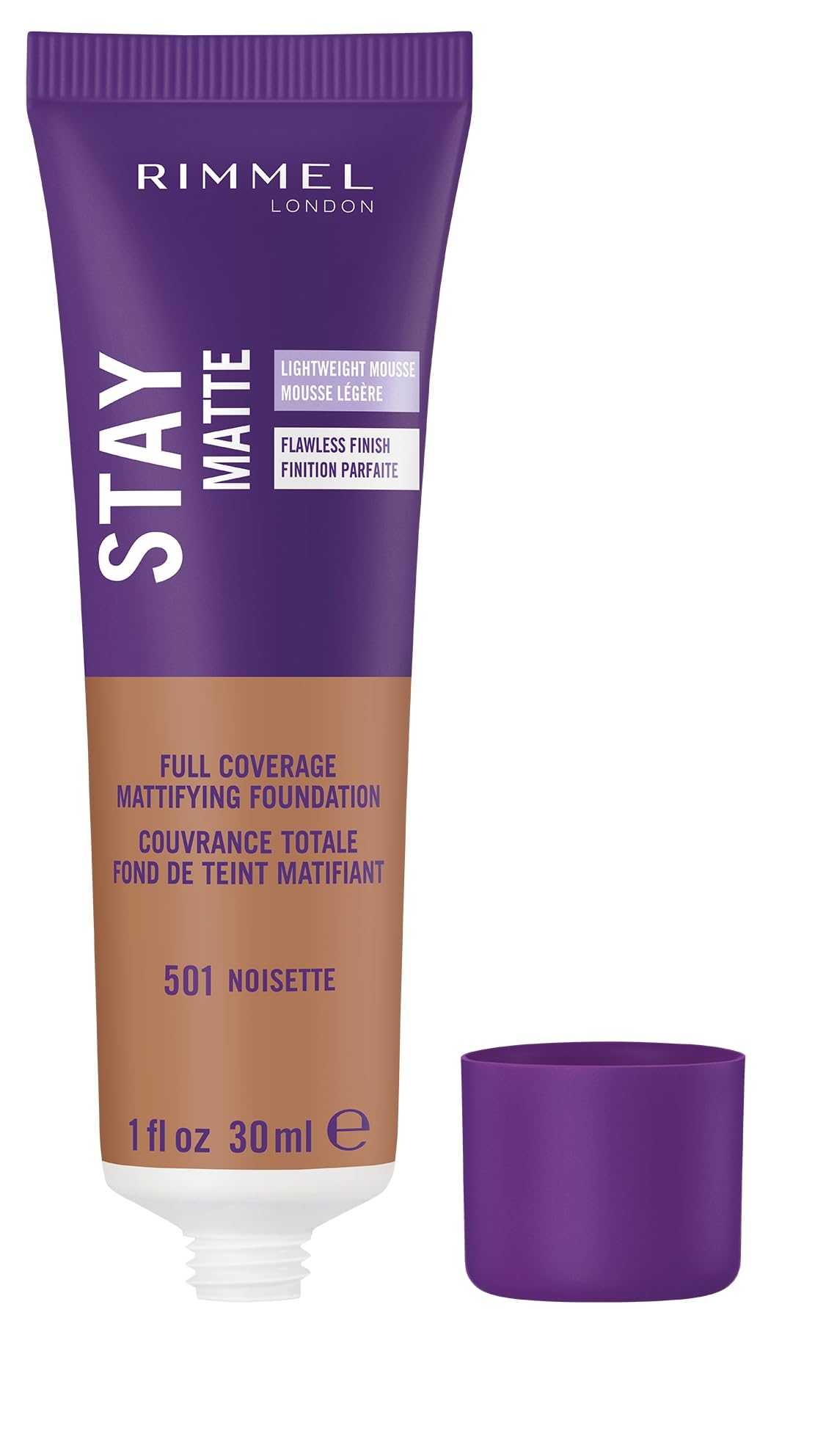 Rimmel Stay Matte Liquid Mousse Noisette mousse texture close-up conveying airy, breathable feel