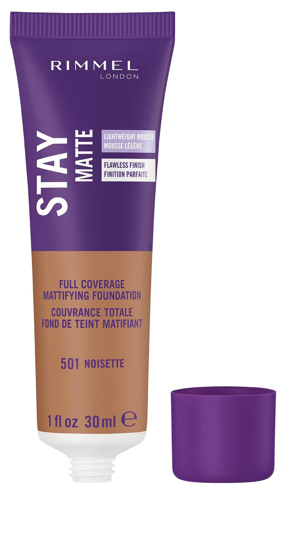 Rimmel Stay Matte Liquid Mousse Noisette mousse texture close-up conveying airy, breathable feel