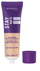 Rimmel Stay Matte Liquid Mousse application swatch on skin for shade Porcelain Ivory.