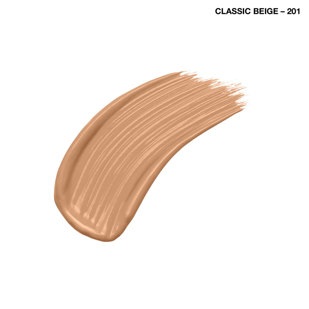 Rimmel Stay Matte Liquid Mousse swatch on skin showing medium to full coverage.