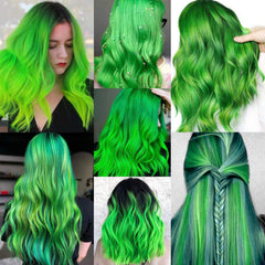 Rinbool glamour extensions highlight nonchemical color for vibrant styling.