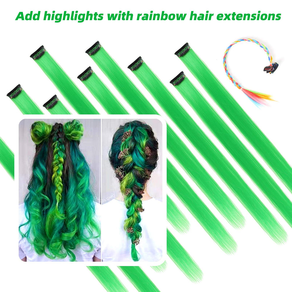 Rinbool long straight synthetic fibers that blend with natural hair for a seamless look.