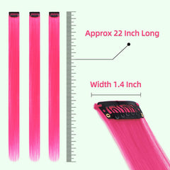 RINBOOOL pink hair extensions clip-in 22inch worn style reveals natural length and glow