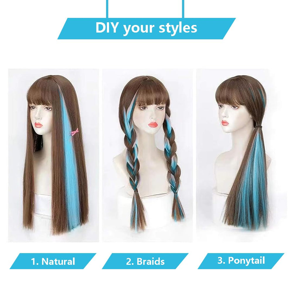 RINBOOOL rainbow color clip-ins ideal for costume or cosplay looks