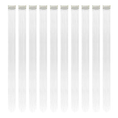 RINBOOOL white clip-in hair extensions in 22-inch length for instant length