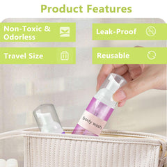 Rindion travel foam dispenser 60ml with mix colors keeps liquids secure