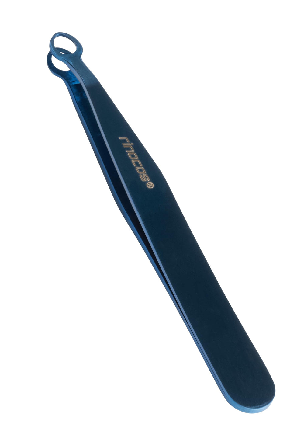 Rinocos round-tip tweezers for safe, precise hair removal in delicate areas
