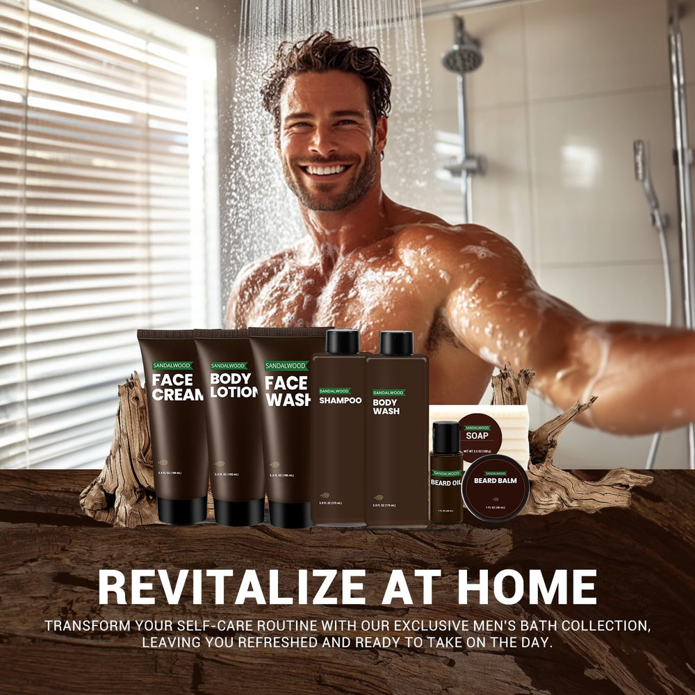 Rinse & Robust aceite para barba de sándalo, peinado y brillo suave.