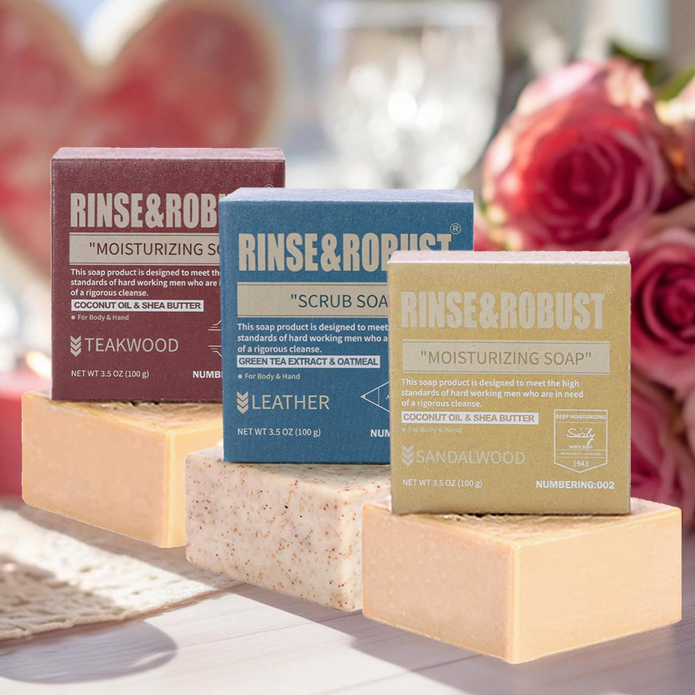 Rinse & Robust exfoliante nuez; exfoliación suave para piel sedosa.