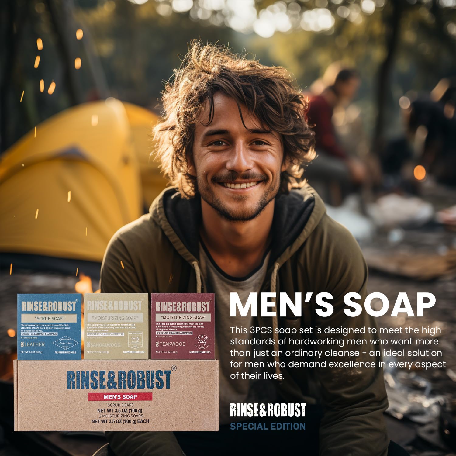 Rinse & Robust empaque kraft; regalo listo y empaque sostenible.