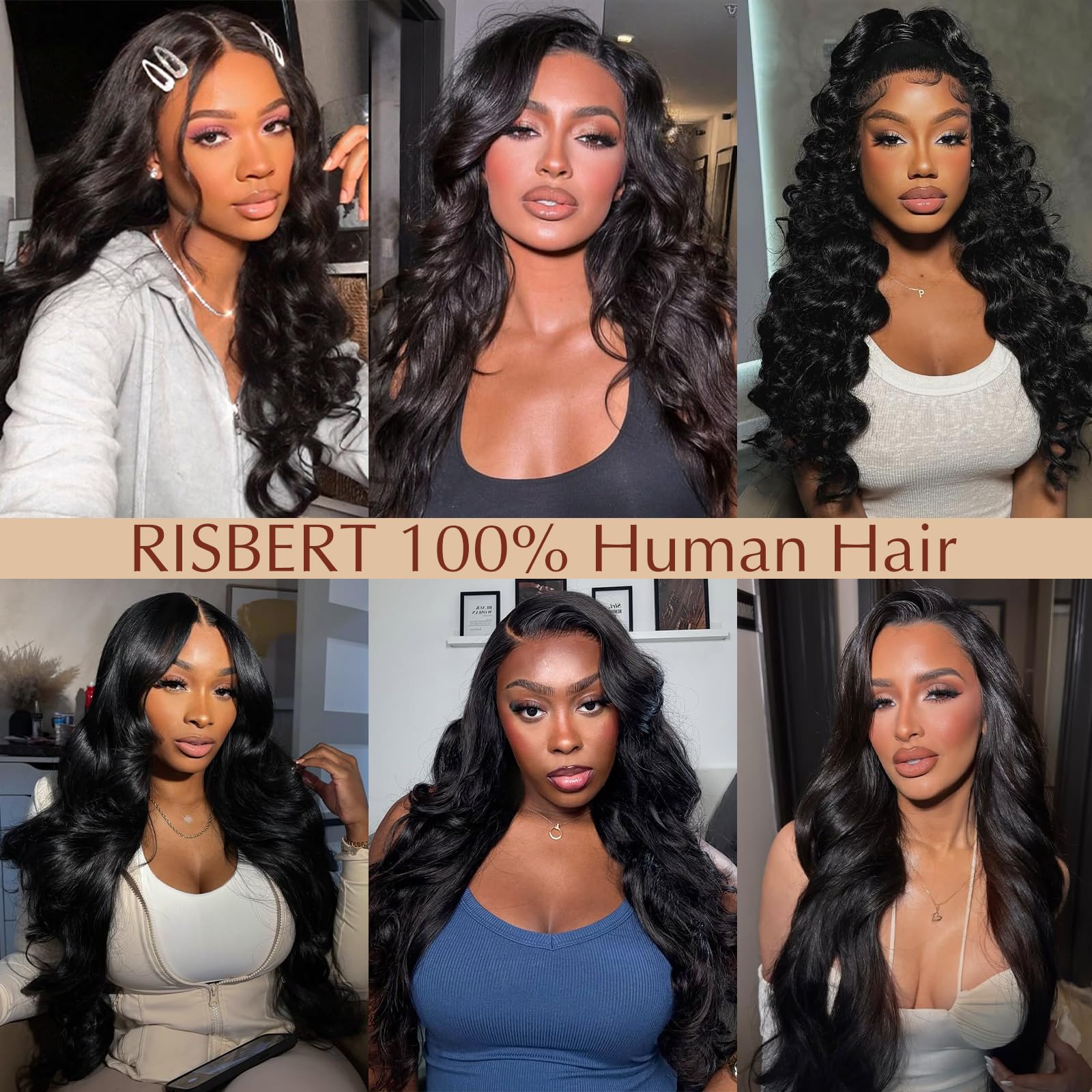 RISBERT HD lace front with Swiss lace for undetectable skin-tone blend.