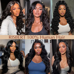 RISBERT HD lace front with Swiss lace for undetectable skin-tone blend.
