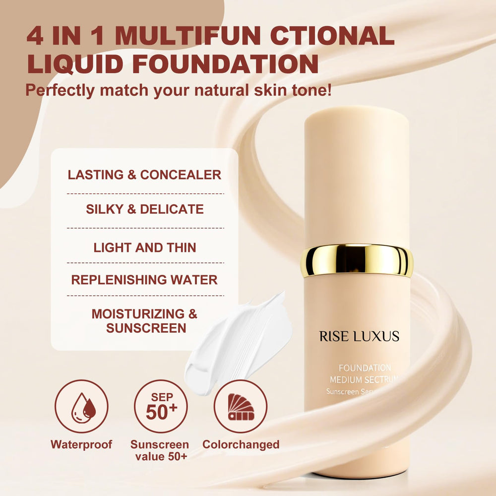 Rise Luxus Ultrablend foundation swatch reveals even tone and healthy glow.