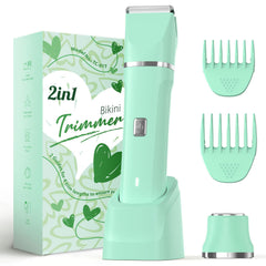 Risina bikini trimmer dual-head close-up for precise grooming in sensitive areas.