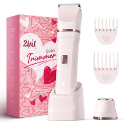 Risina bikini-trimmer dual-head for precise, painless grooming around the bikini line.