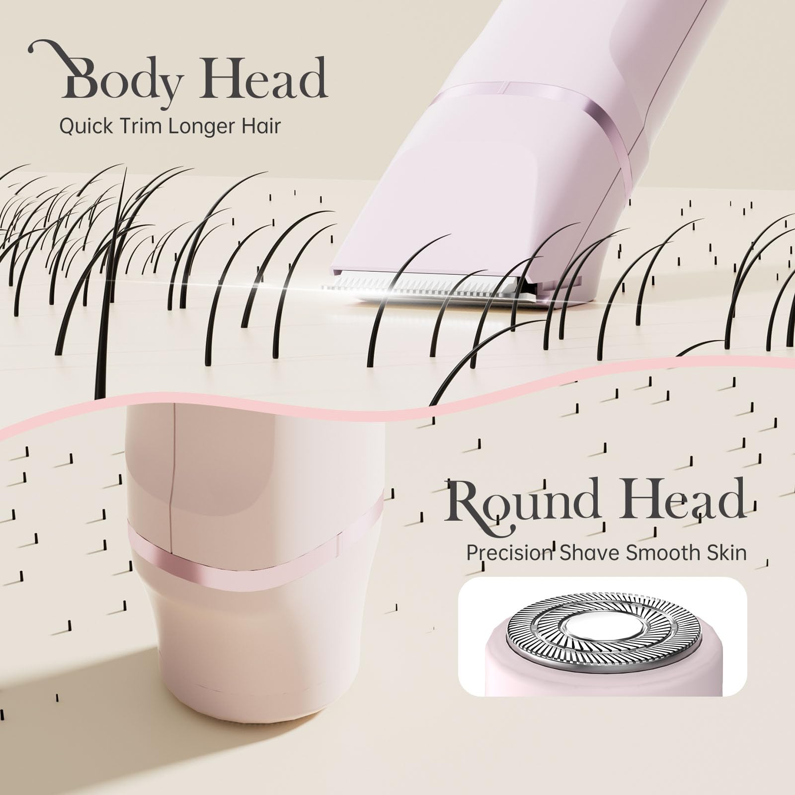 Risina bikini-trimmer facial-hair-remover-head for gentle facial touch-ups.