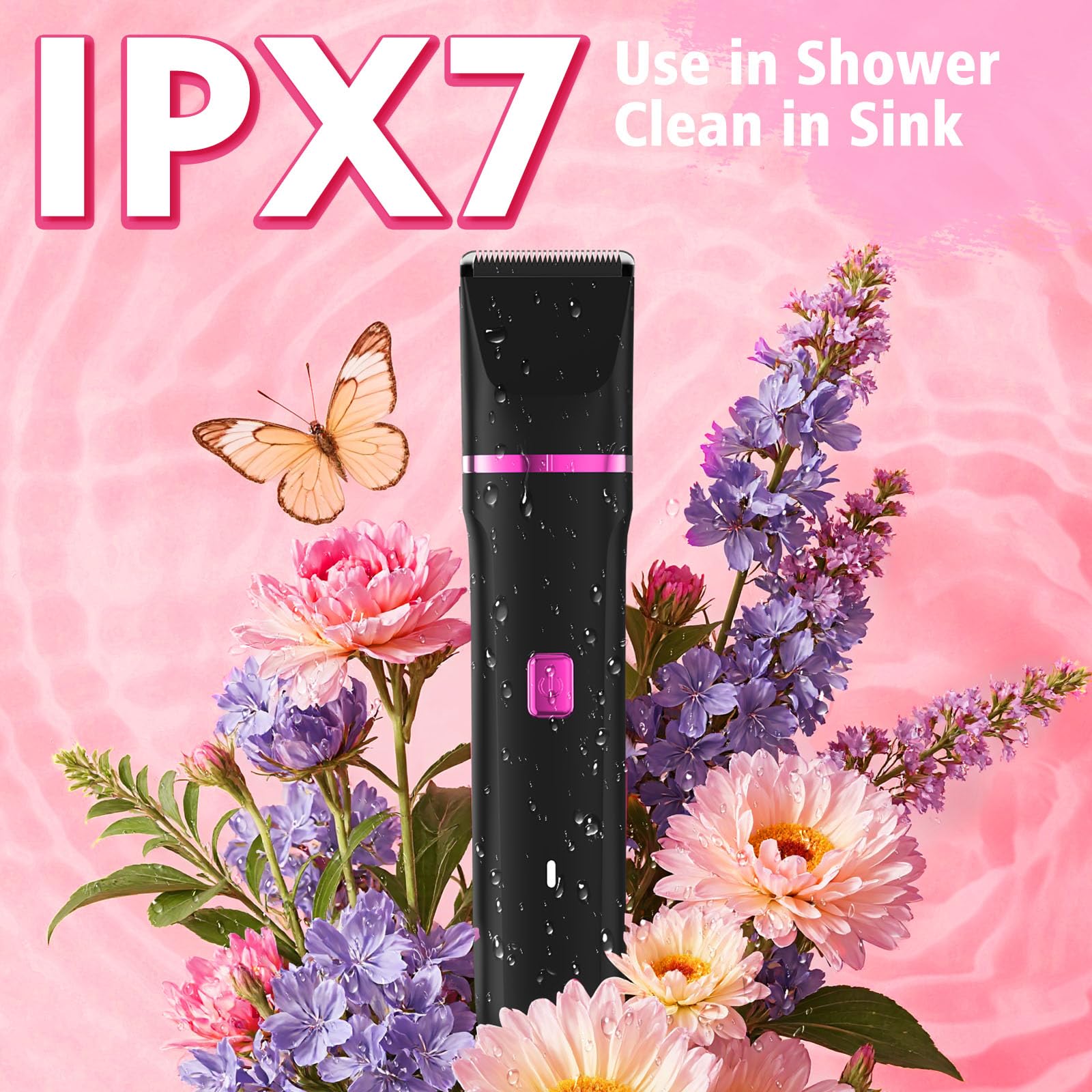 Risina bikini trimmer with guards 3, 6, 9, 12 mm for versatility.