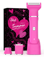 Risina Bikini Trimmer pink design, portable for on-the-go grooming.