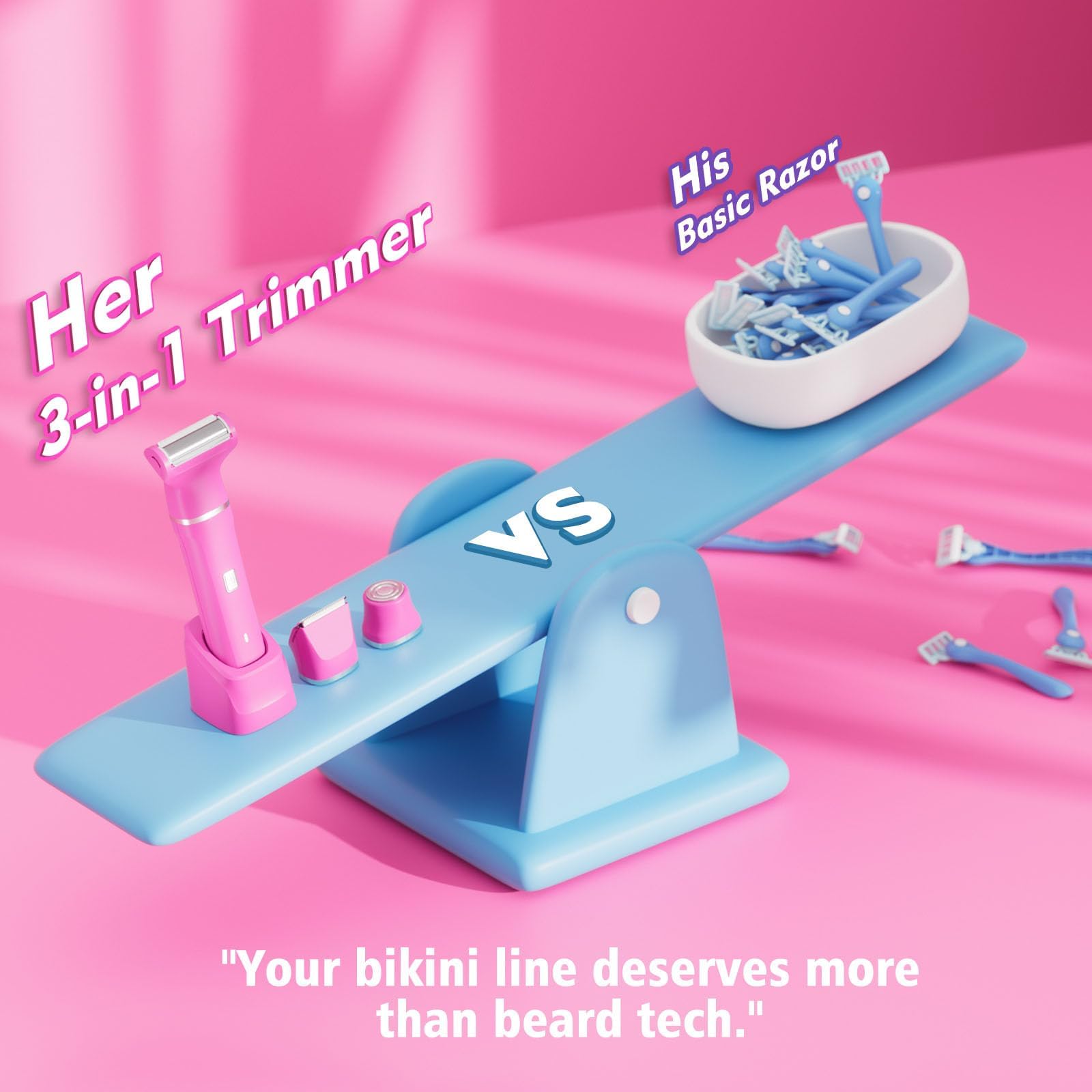 Risina Bikini Trimmer IPX7 waterproof for shower use.