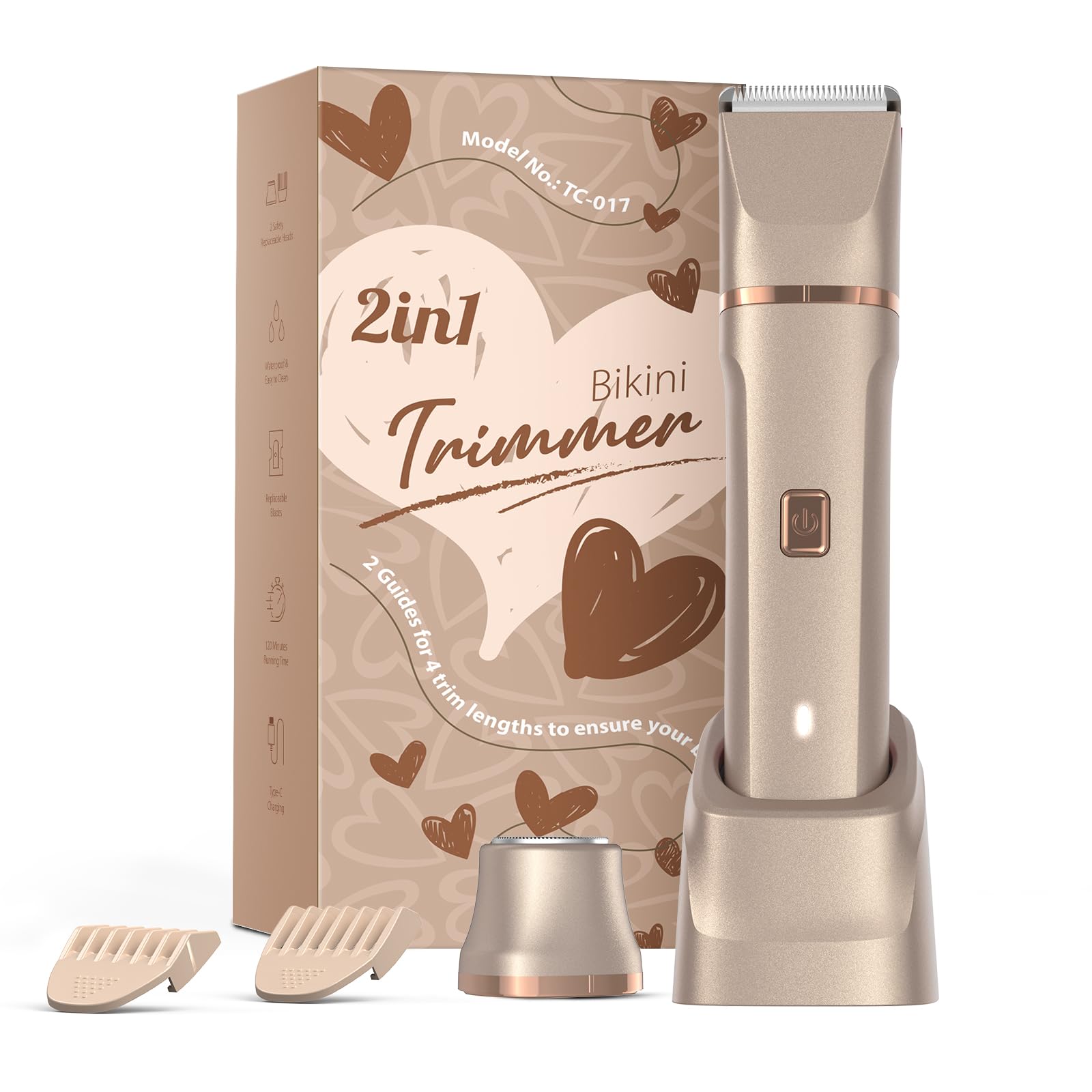 Risina electric bikini trimmer with switchable heads for precise bikini line grooming.