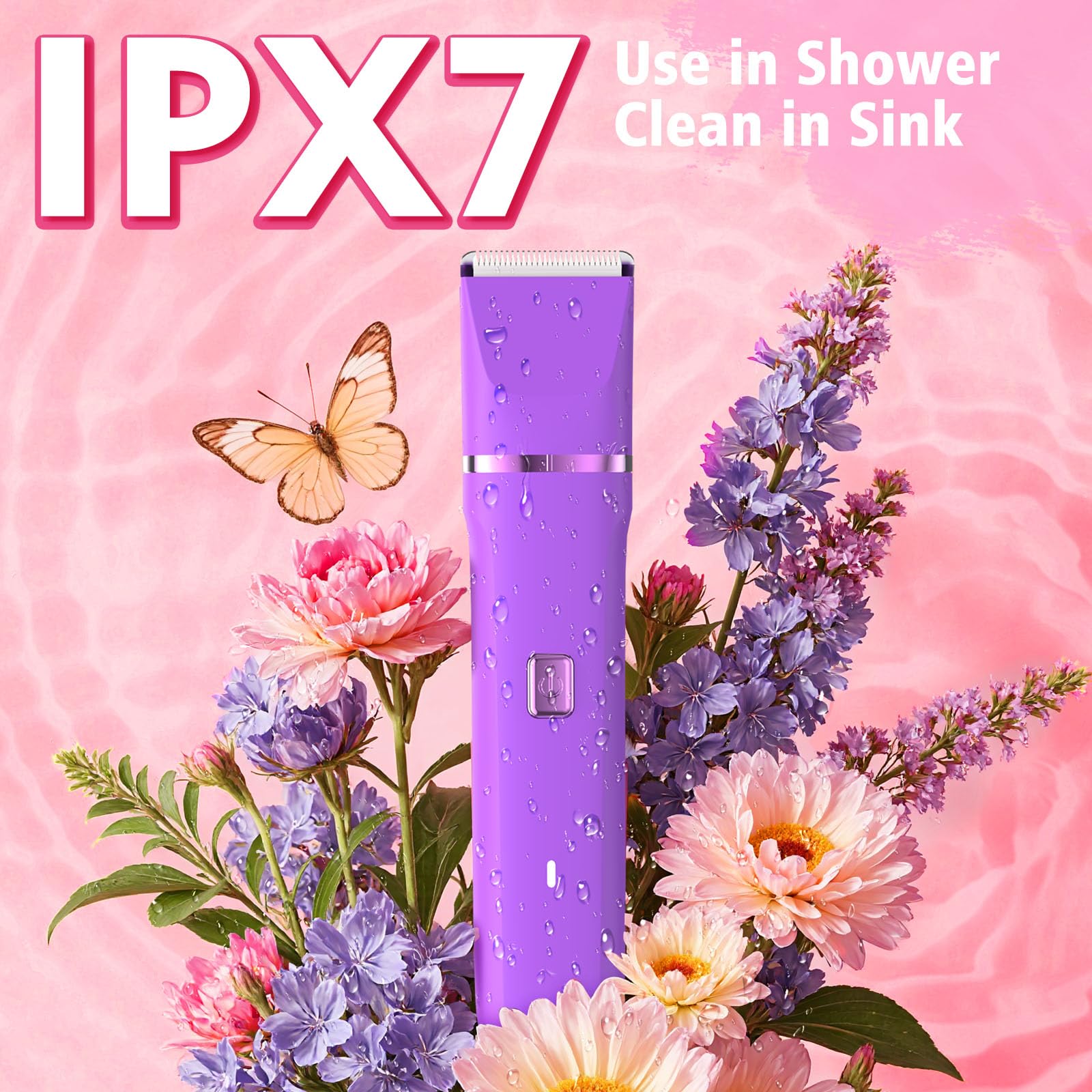 Risina bikini trimmer mode targets sensitive areas with care.