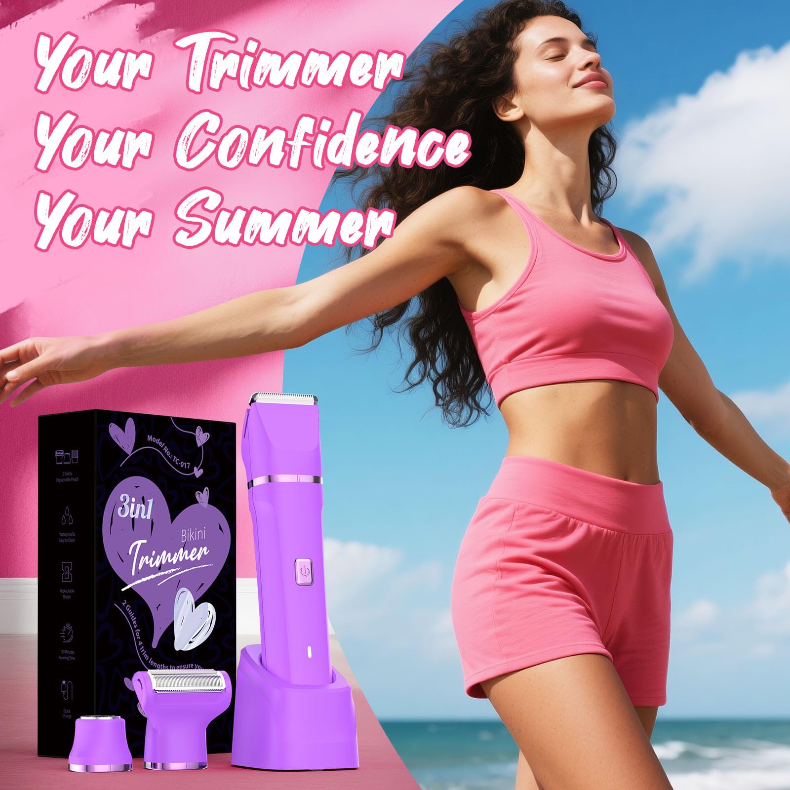 Risina waterproof design supports mid-shower grooming without mess.