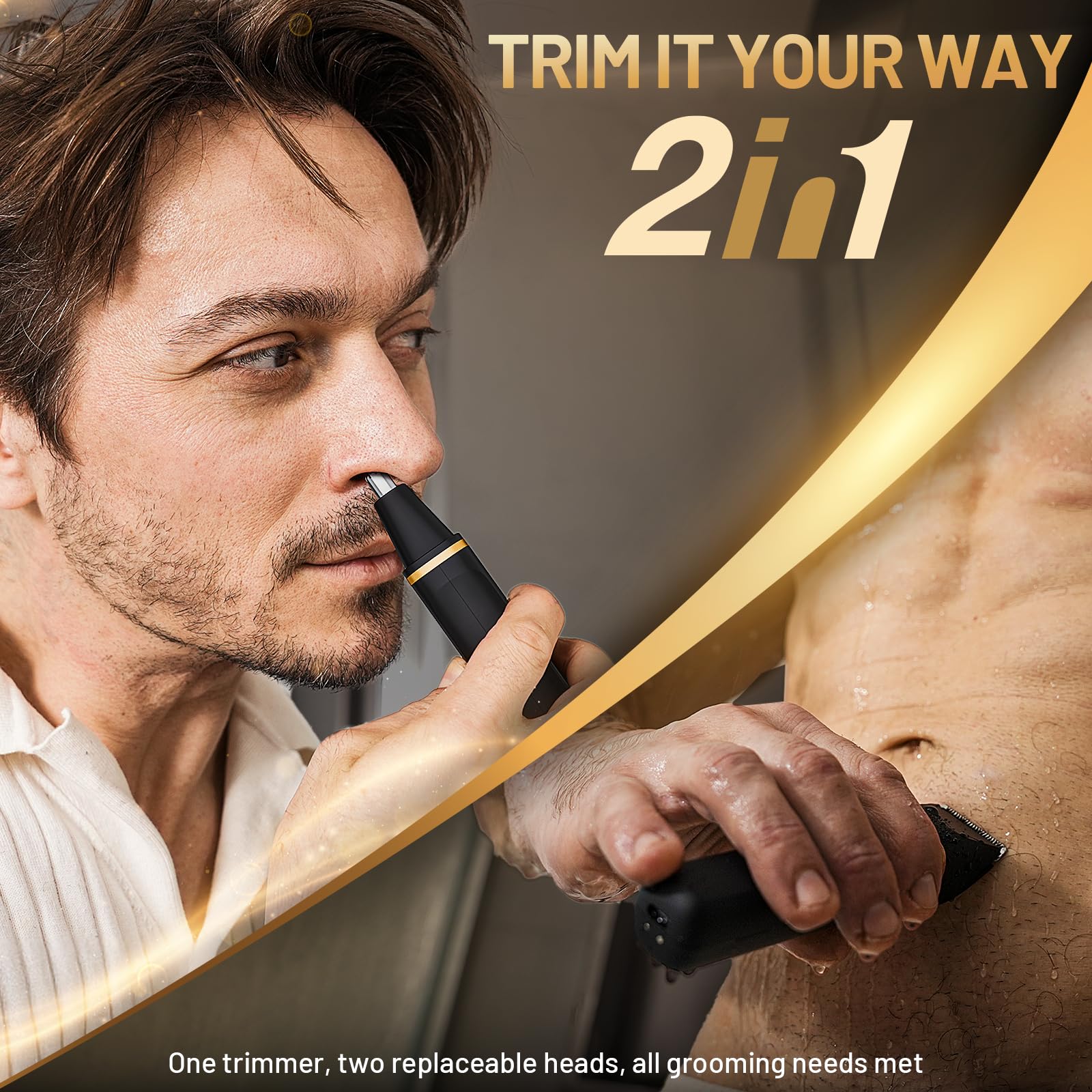 Risina nose/ear trimmer head for precise sensitive-area grooming