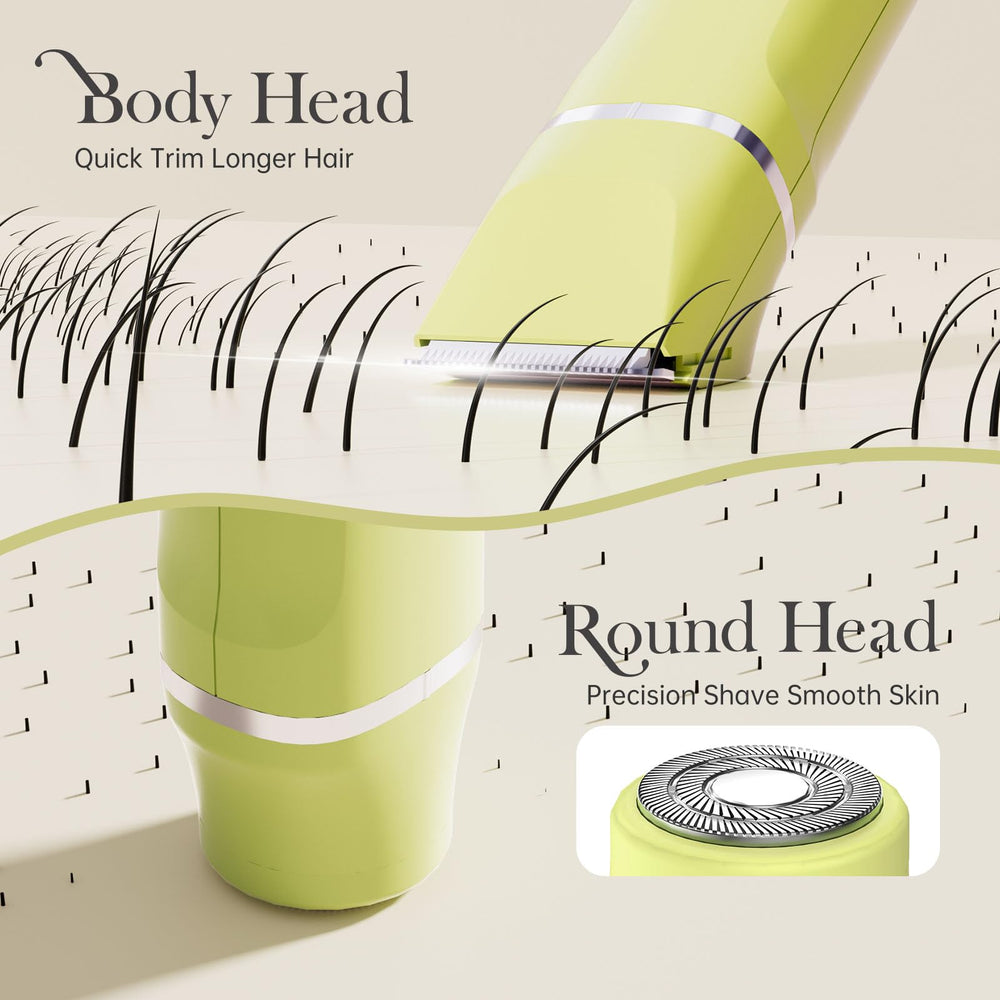 Risina bikini-line-head close-up for precise, gentle grooming