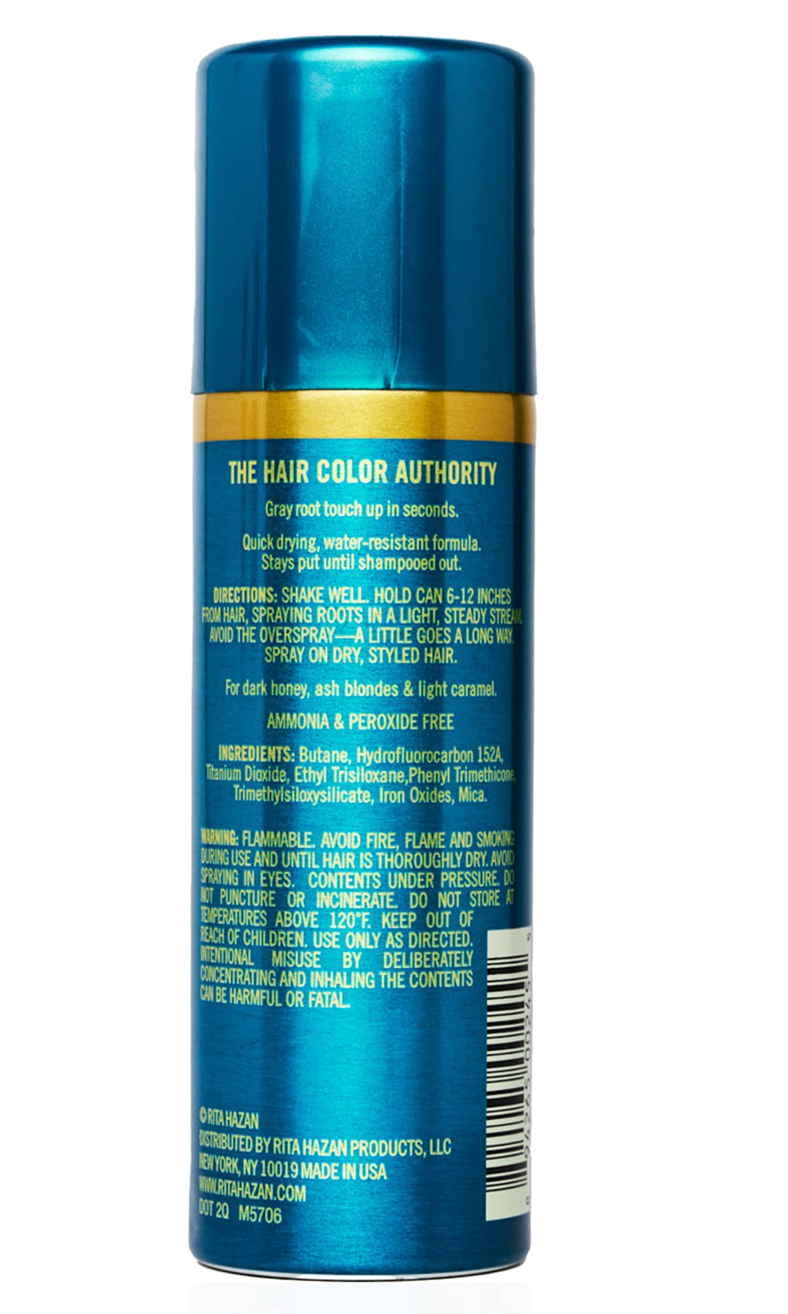 Rita Hazan Root Concealer Spray blends color on gray roots for natural look
