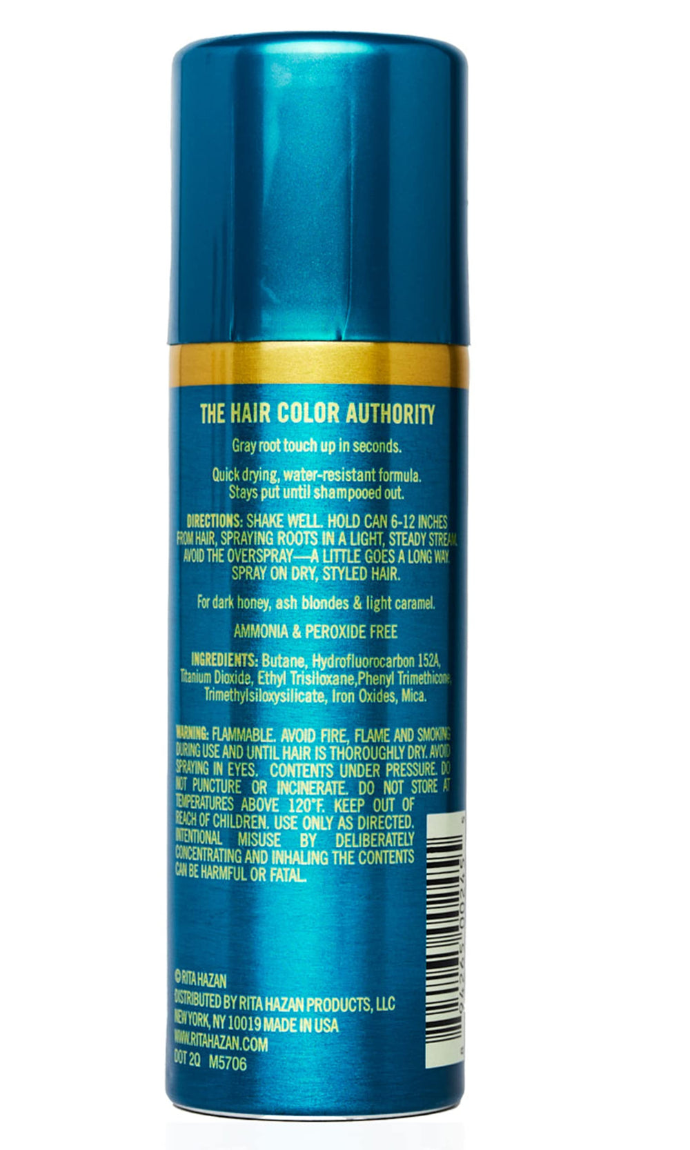 Rita Hazan Root Concealer Spray blends color on gray roots for natural look