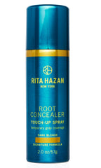 Rita Hazan Root Concealer Spray shows precise nozzle application for gray coverage