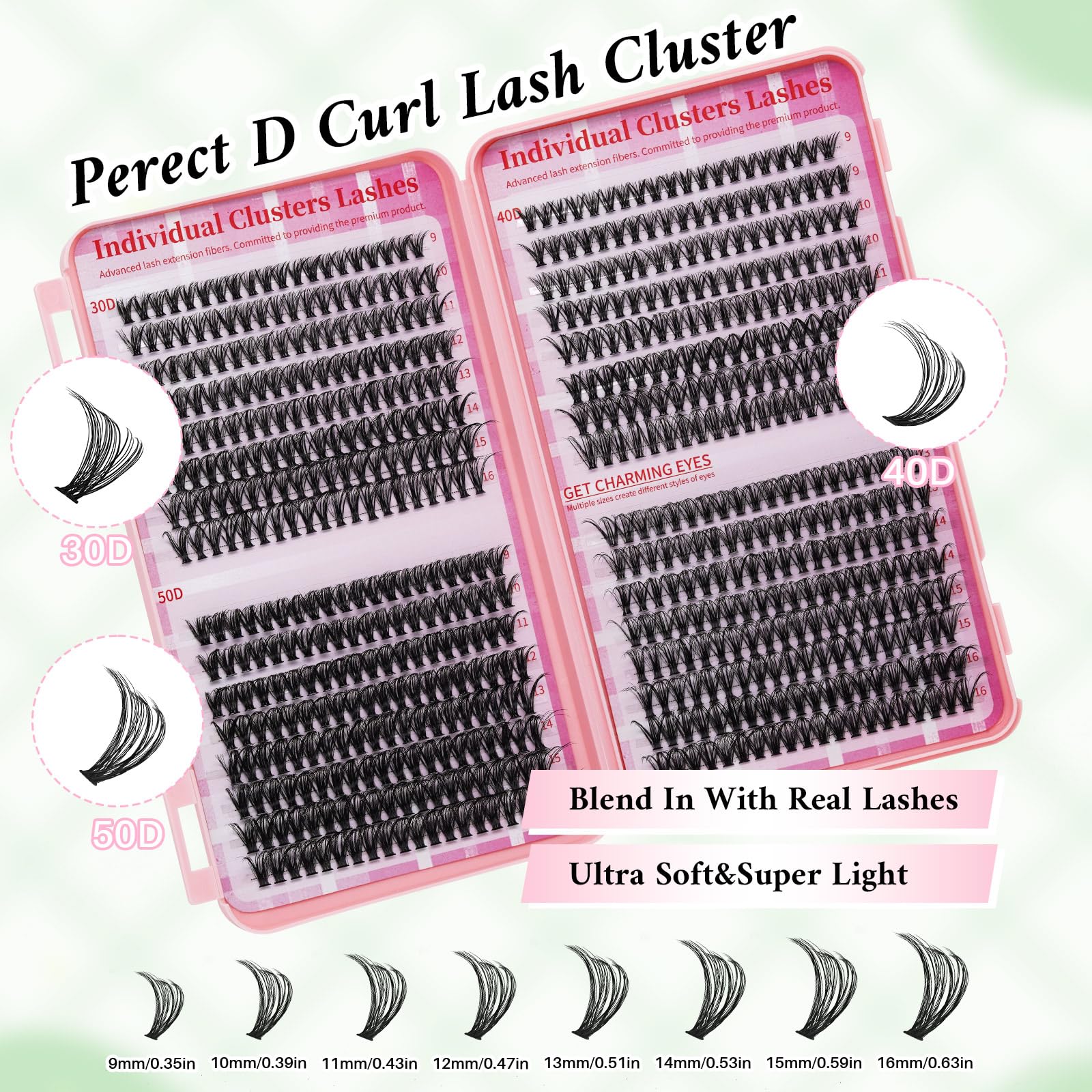 RITALASH 40D cluster lashes offer balanced volume for daily wear.