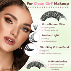 RITALASH soft thin band clusters for comfortable wear.