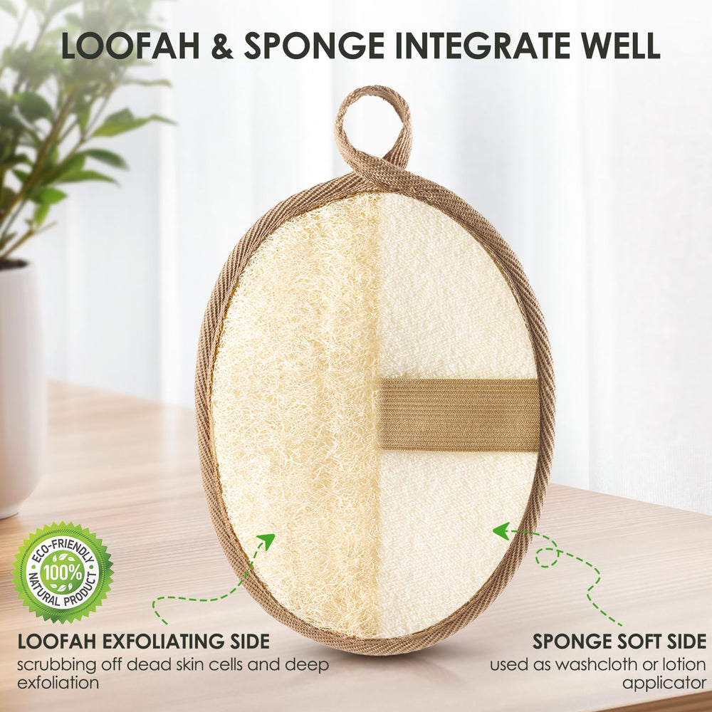 RIYNIBIY loofah with terry back for cleansing and oil removal