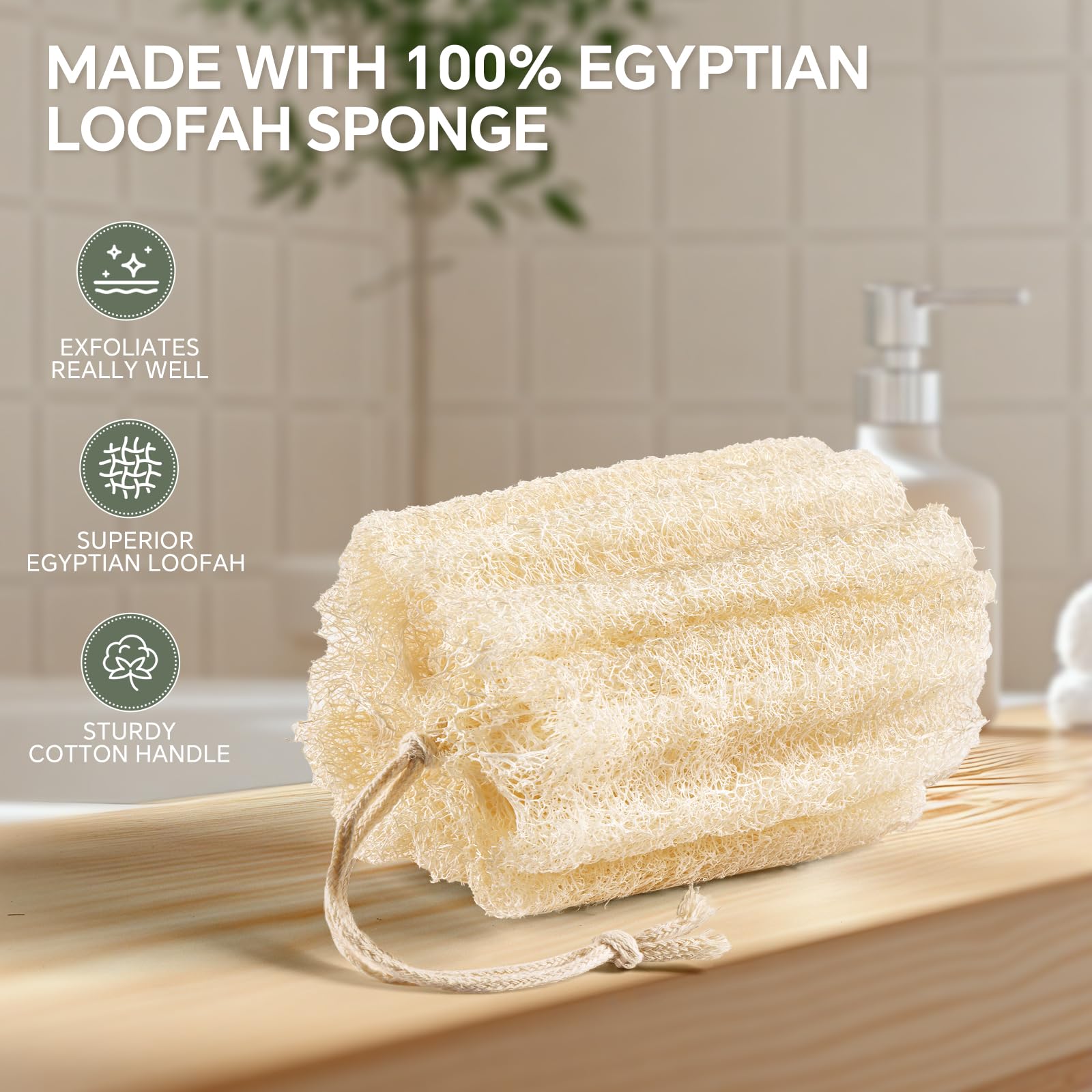 RIYNIBIY lufa exfoliante, textura sensorial para baño relajante