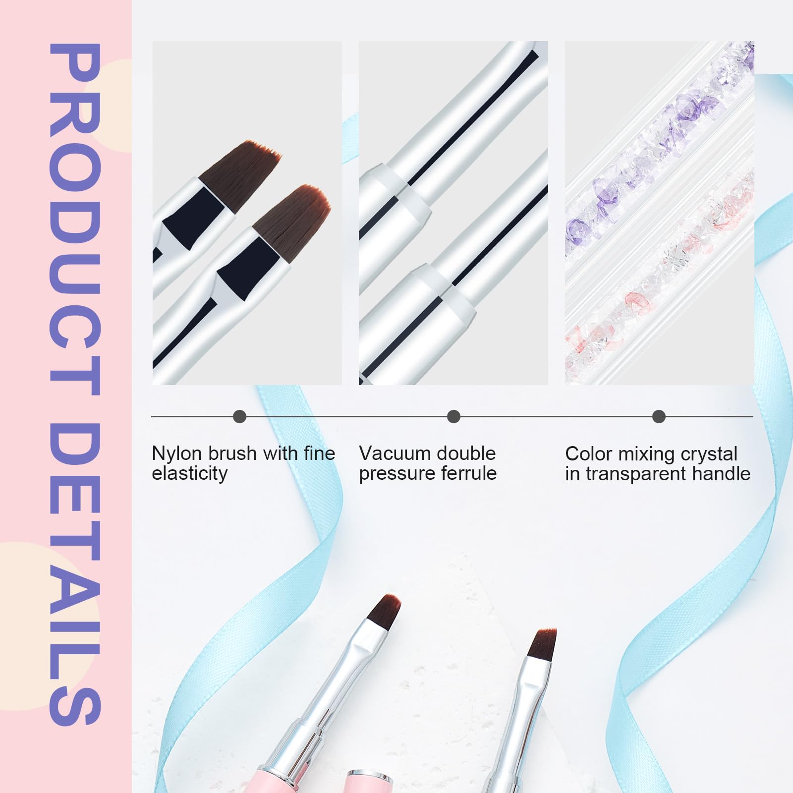 RIYUEXING nail cleanup brush angled tip for detailed cleanup in tight spots