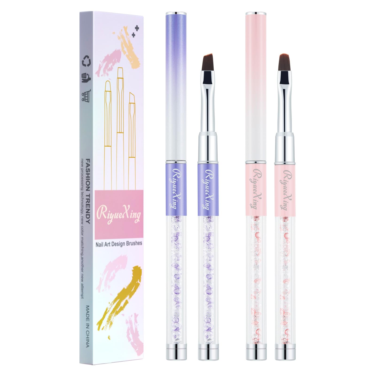 RIYUEXING nail cleanup brush flat tip for precise cuticle polish removal