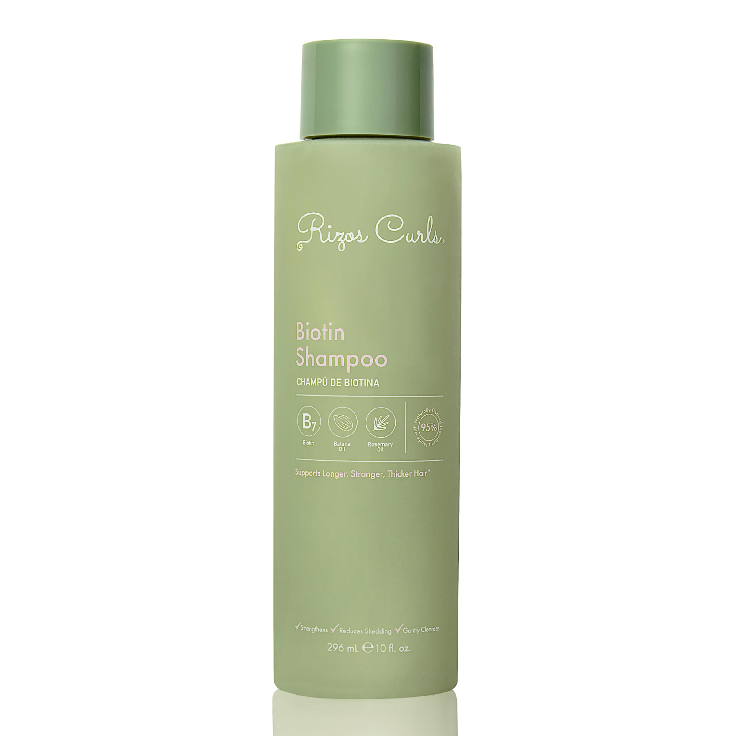 Rizos Curls Biotina Shampoo en botella, cabello saludable y brillo