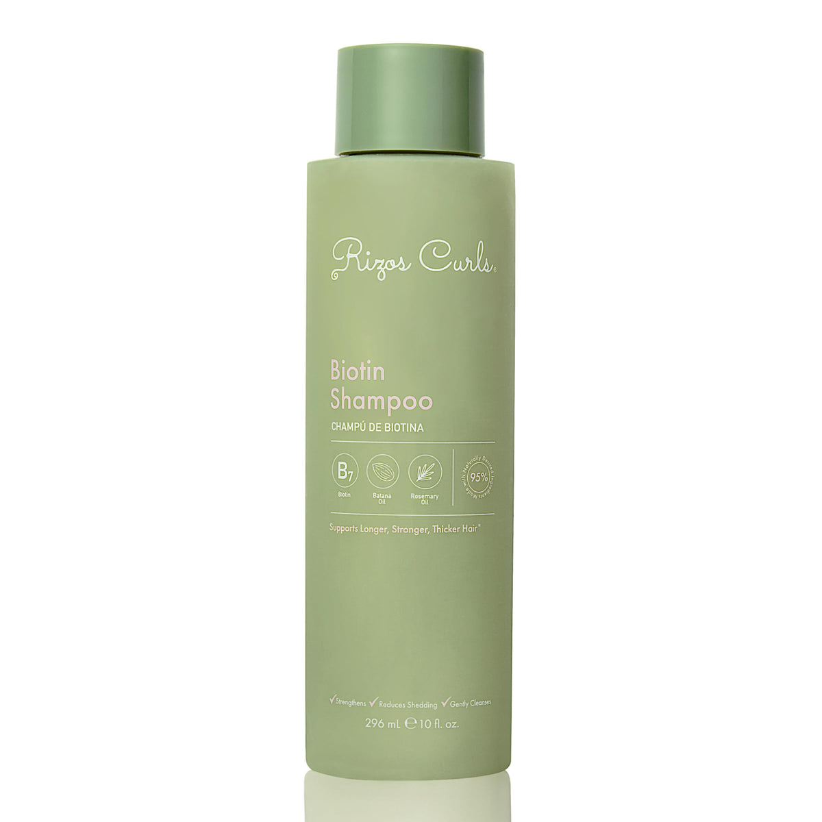 Rizos Curls Biotina Shampoo en botella, cabello saludable y brillo
