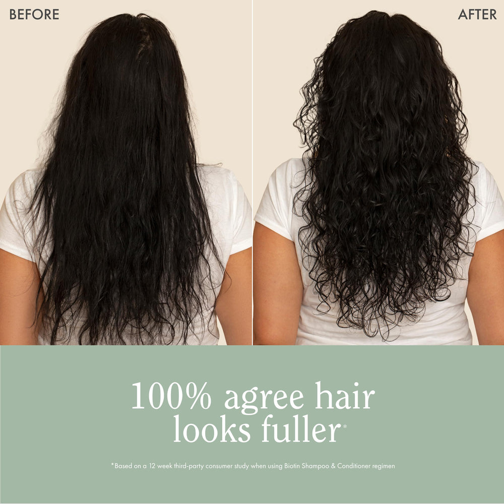 Cabello mojado tras aplicar el champú de biotina, sensación suave