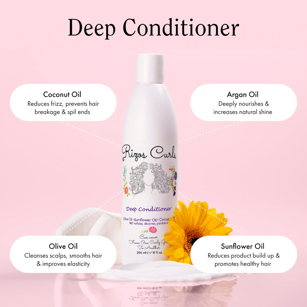 Rizos Curls leave in spray showing lightweight moisture and definition.