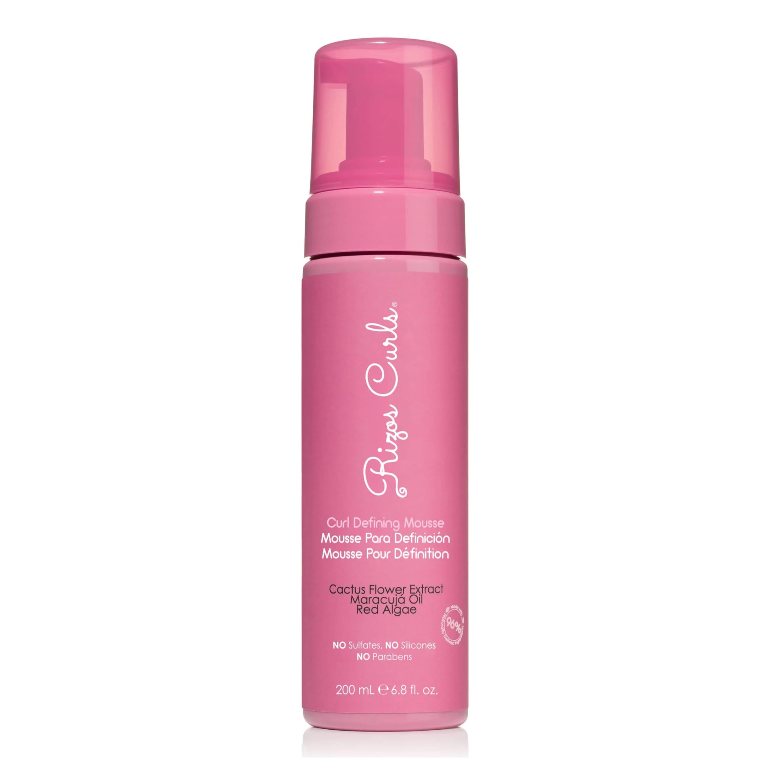 Rizos Curls Curl Defining Mousse bottle offers weightless volume for waves and curls.