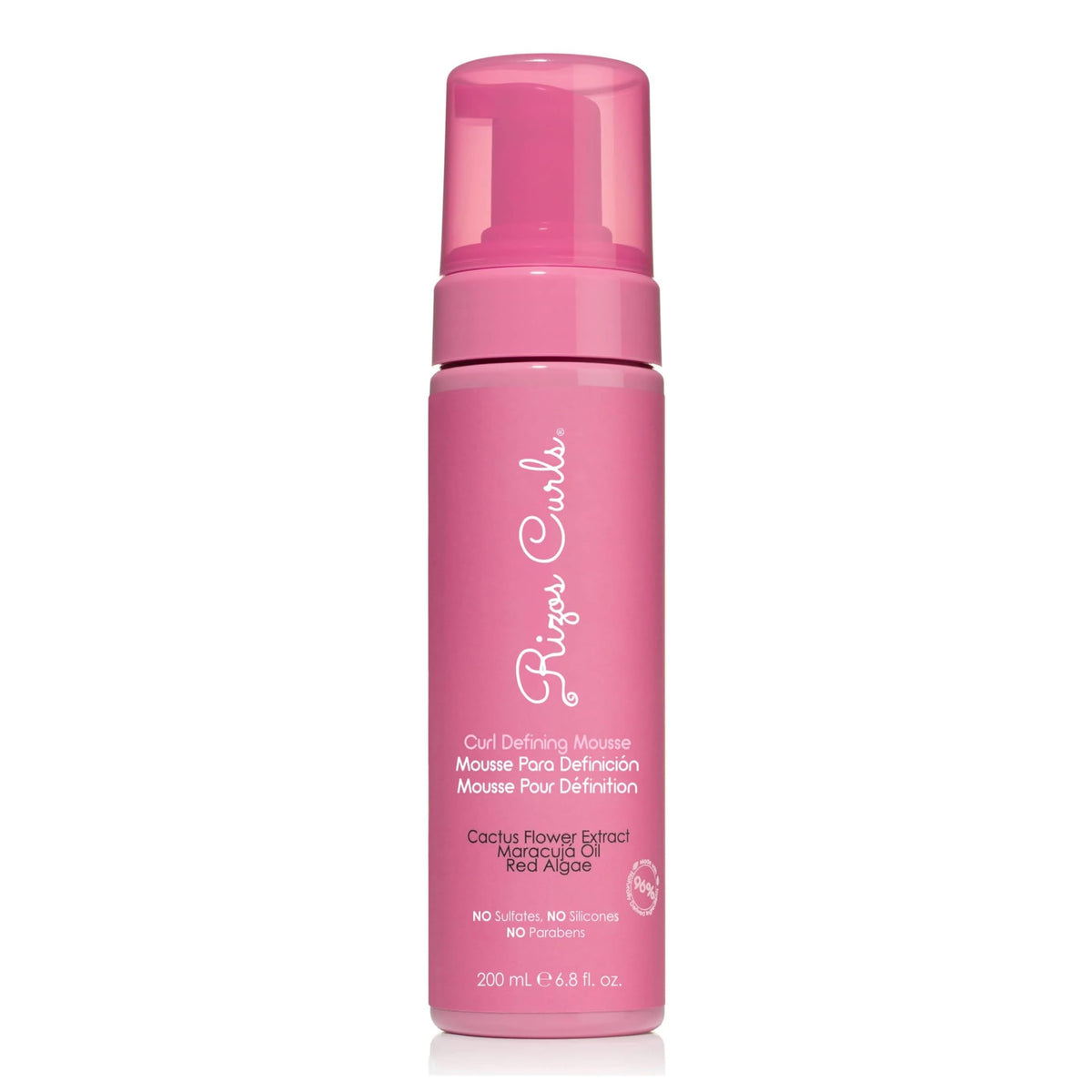 Rizos Curls Curl Defining Mousse bottle offers weightless volume for waves and curls.