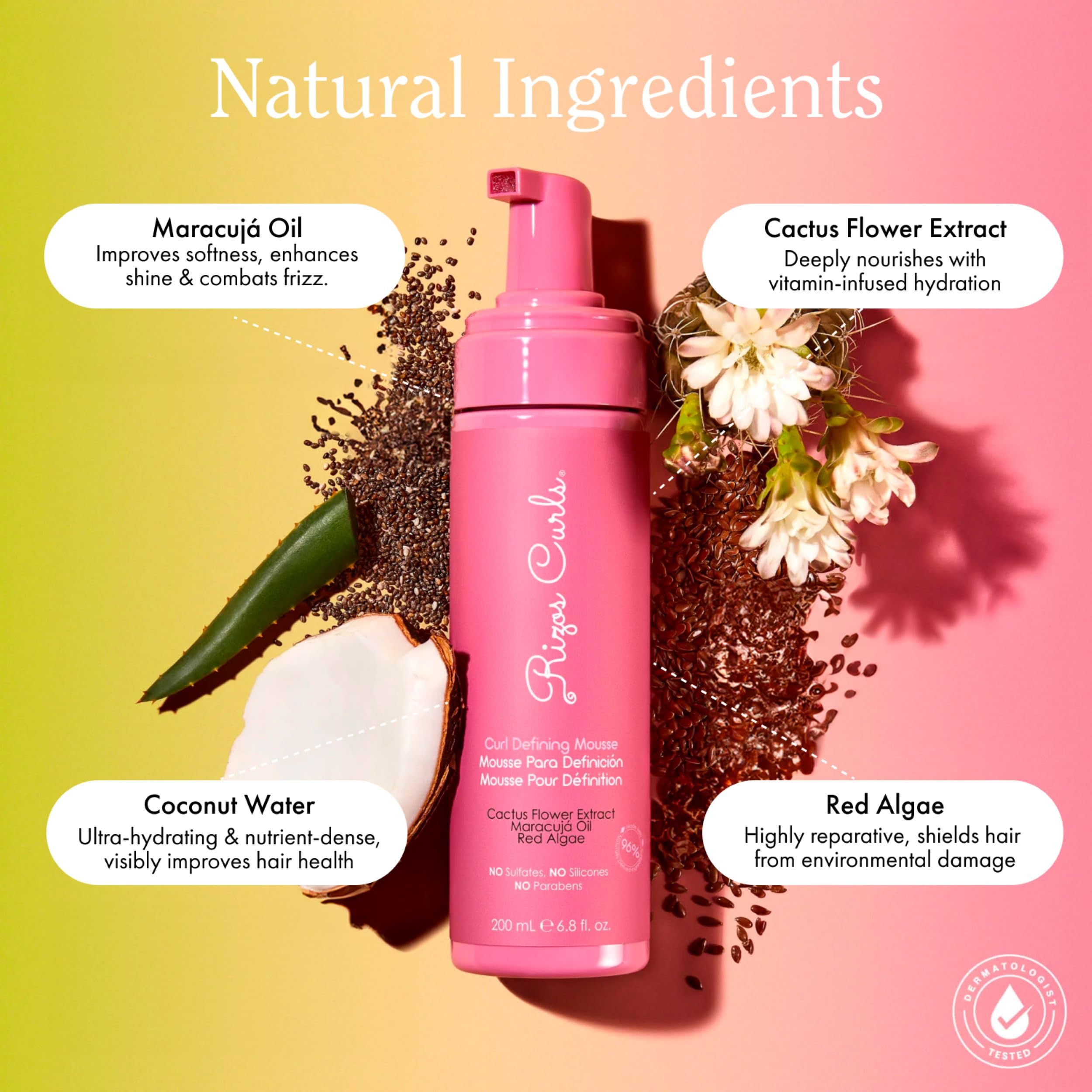 Hands apply Rizos Curls mousse for easy distribution during styling routines.