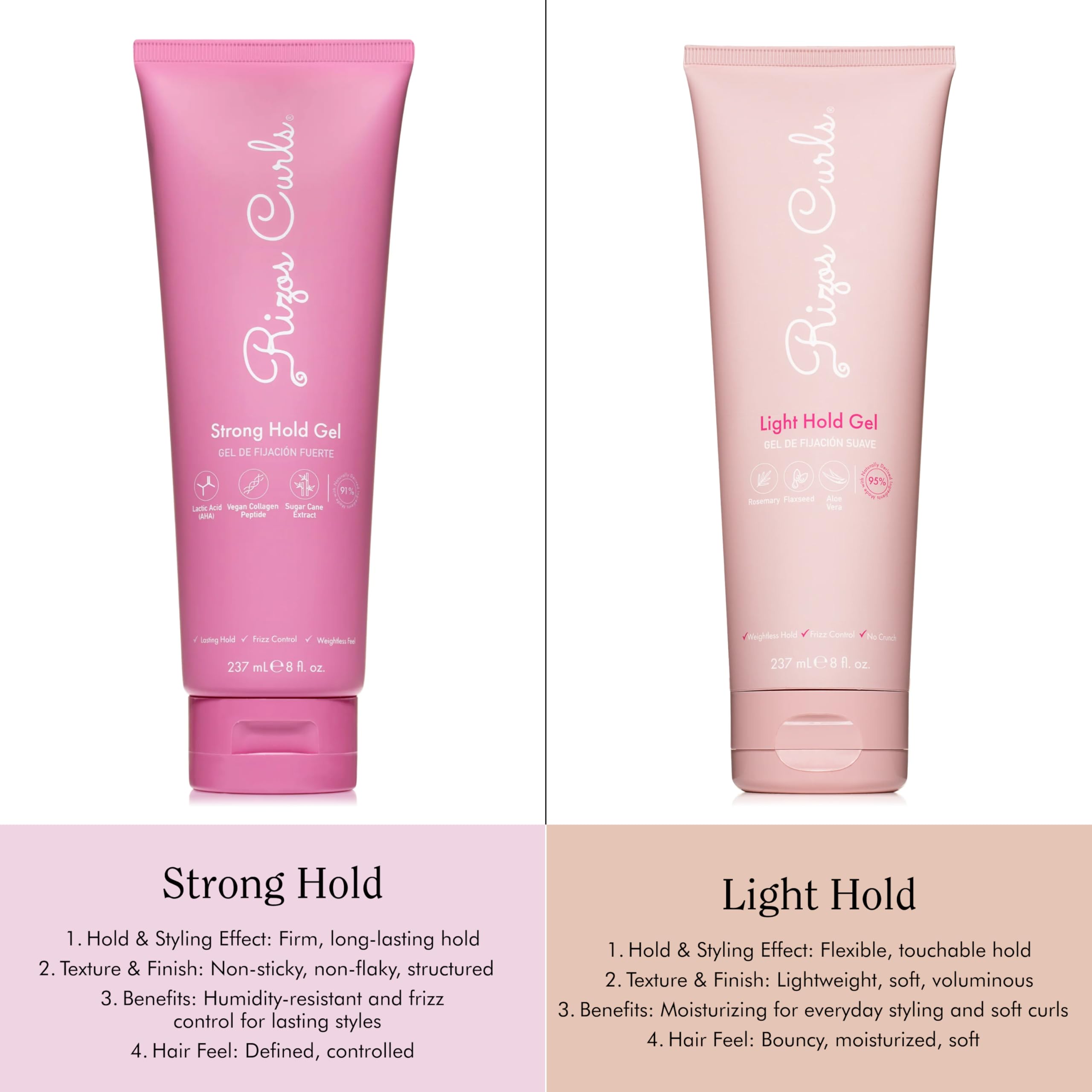 Rizos Curls Gel textura ligera que no apelmaza.