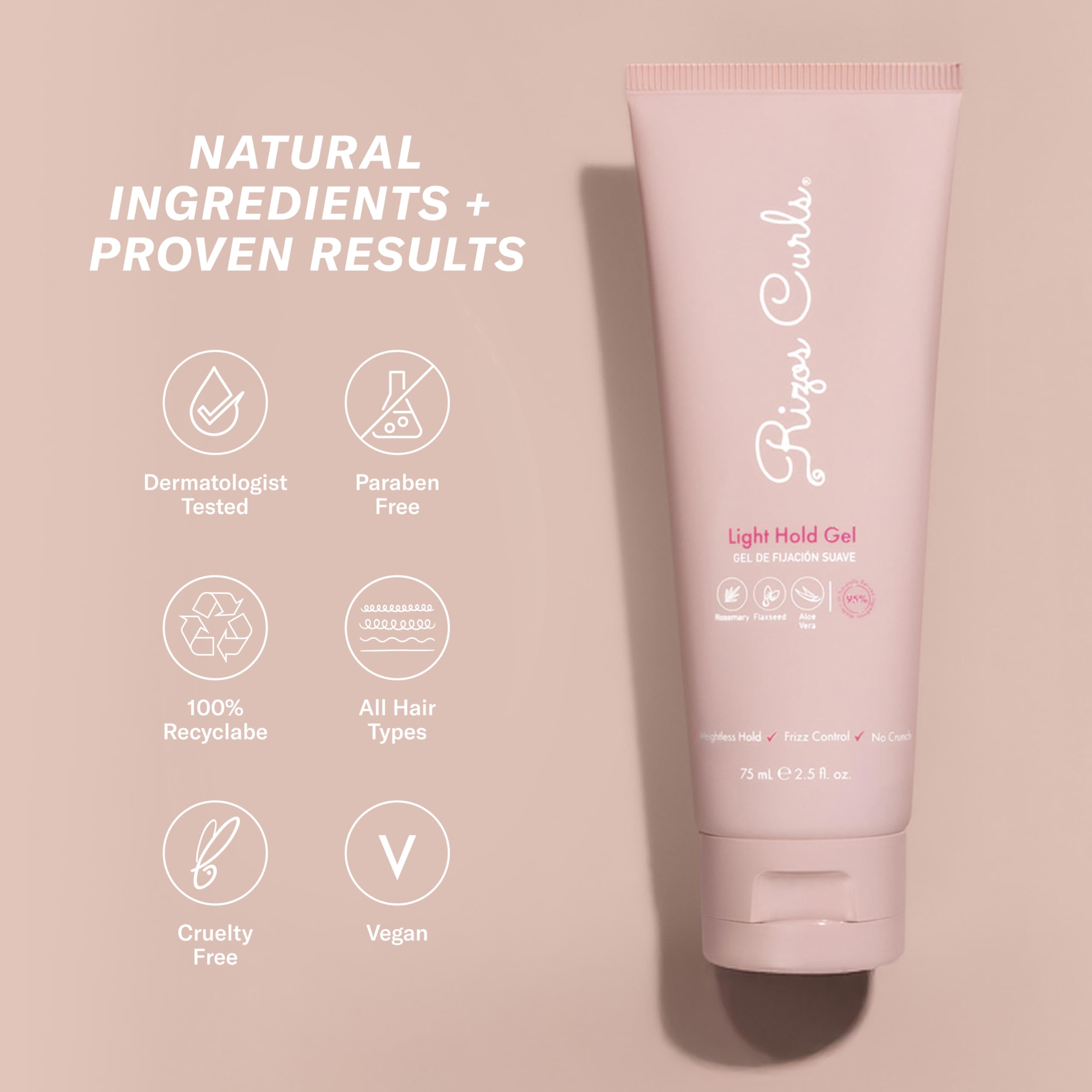 Rizos Curls Light Hold Gel keeps hair hydrated for daily styling