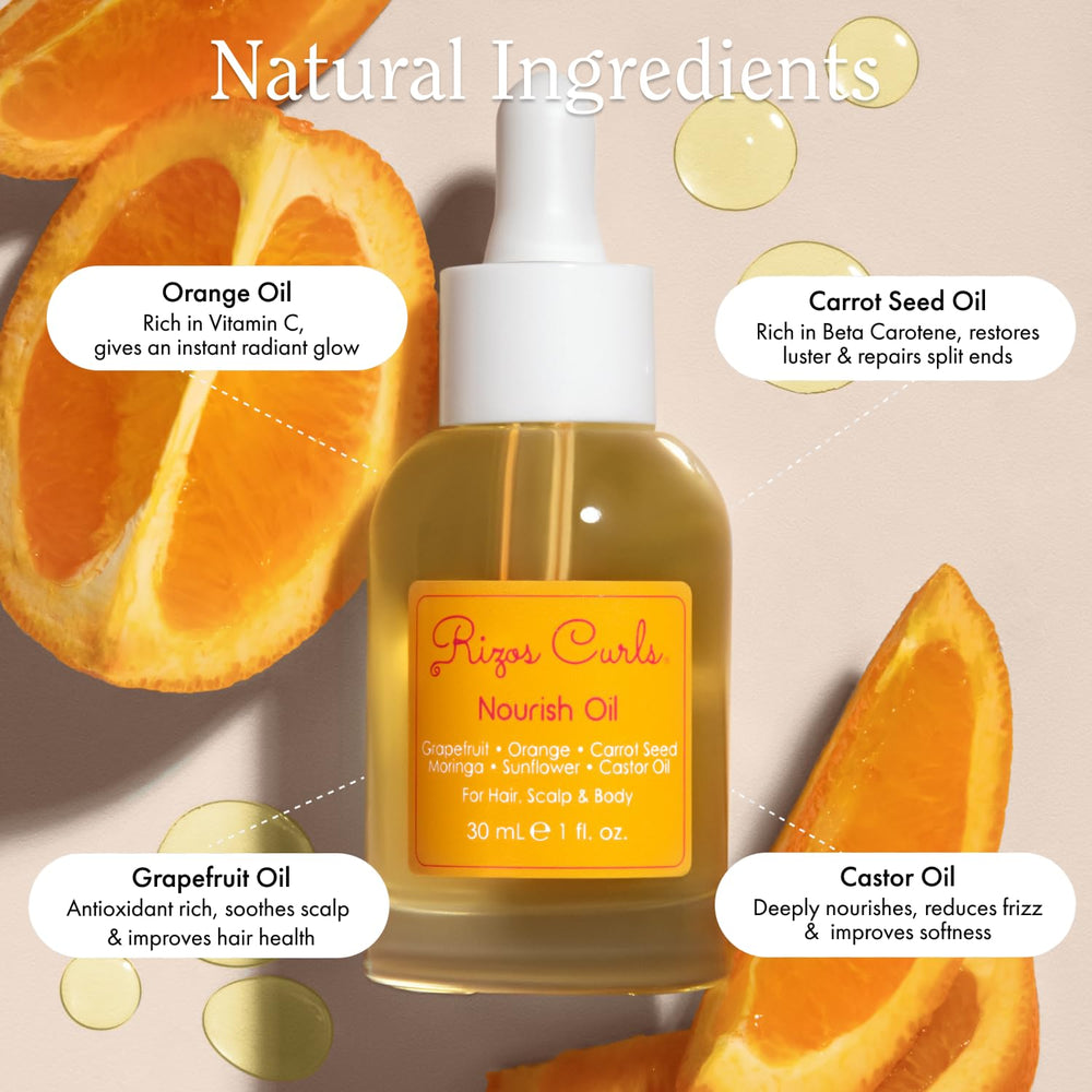 Rizos Curls Nourish Oil: textura sedosa que aporta brillo natural